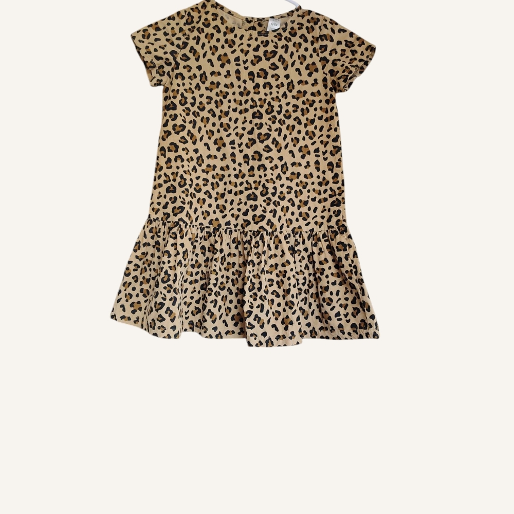 Carter's Brown and Tan Ruffled Tiered A-line Dress